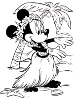 Een kleurplaat van  minnie mouse